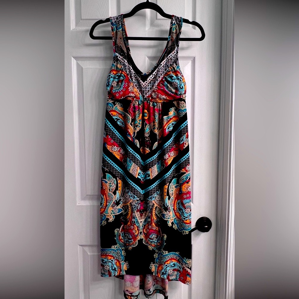 Style & company beaded multicolored sundress